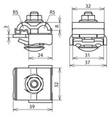 DEHN SE Falzklemme  8-10mm 0,7-8mm alu UNI FK 8.10 KBF0.7 8 AL V2A unbeh