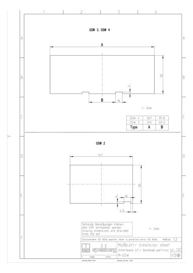 SPELSBERG Trennwand Schrank Kst 90mm GSW 2 90mm RAL7035