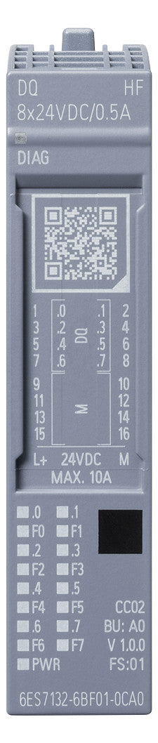 SIEMENS Digital I/O-Modul DC 19,2-28,8V 6ES7132-6BF01-0CA0 8Ausg 19,2-28,8V