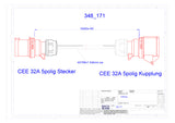 BACHMANN CEE-Verlängerung 10m 5x6qmm 32A 348.171 sw IP44 CEE-Steck CEE-Kuppl