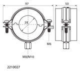 WALRAVEN Kälteschelle BISOFIX E13 28,0 mm Gewinde: M8/M10 -45/+105 C