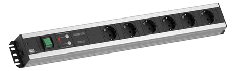 BACHMANN Steckdosenleiste 6f sw 2m 90° 300.012 m.Ein/Aus IP20 Netzentstör ÜSS