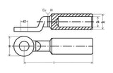 HAUPA Presskabelschuh 240qmm 1f M12 293334 blank 180° (horiz)