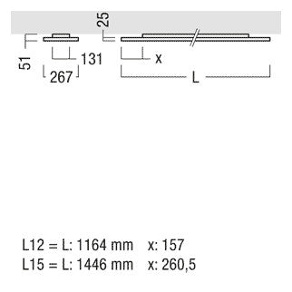 ZUMTOBEL LED-Deckenanbauleuchte 50W ws LightFields LF3 A 5000-940 L12 LDE WH 40