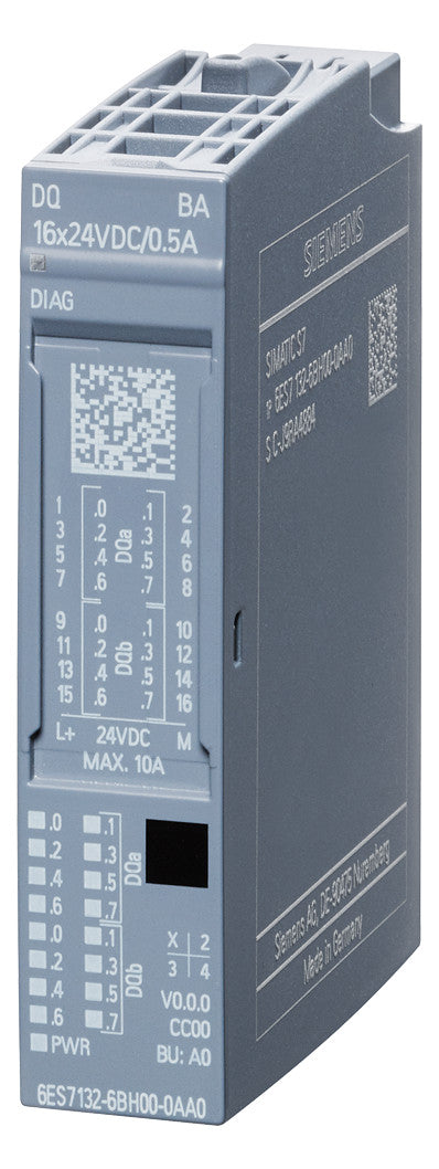 SIEMENS Digital I/O-Modul DC 19,2-28,8V 6ES7132-6BH00-0AA0 16Ausg 24V