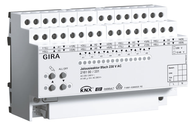 GIRA Jalousieaktor KNX REG 8f 1Eing 216100 Handbedien Schalten