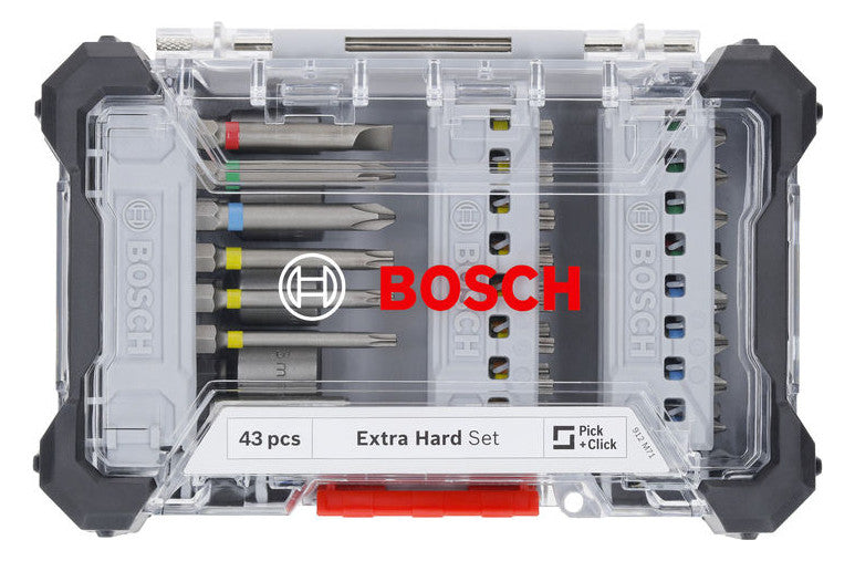 BOSCH-EW Bit-Set 43St Magnethalter 5xPH 43PC EXH SET W/ 5xPZ 19xTX 5xSchlitz
