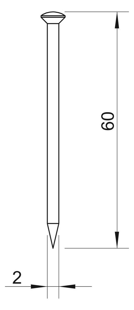 BETTERMANN Stahlnagel  2x60mm Linsenkopf 362 Z 60 G gehärtet g/vz