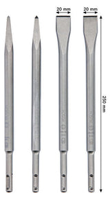 BOSCH-EW Meißelset für Bohrhammer Meißel_Spitz: 2 4Wkzg SDSplus