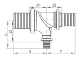 Rehau Bogen-T-Stück RAUTITAN RX+ 40 - 20 - 32 | 14563991001