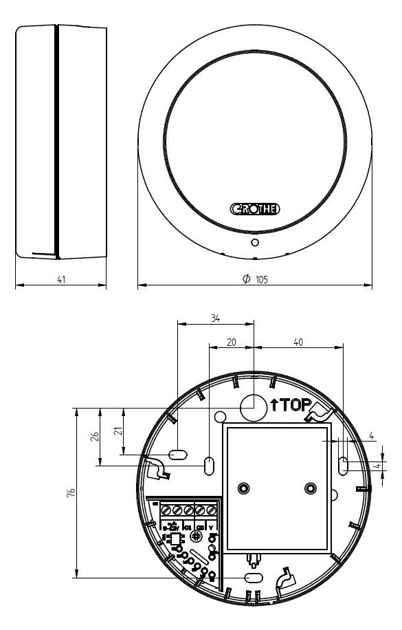 GROTHE Funk-Gong 4,5V/UC 85dB elektr Kst CALIMA 100E IP20 ws