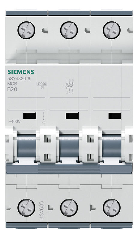 SIEMENS Leitungsschutzschalter UC B 20A 5SY4320-6 3p 400V 3TE 50Hz IP20
