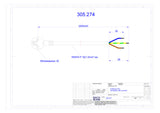 BACHMANN Netzanschlussleitung 2m 16A ws 305.274 3x1,5qmm IP20 Aderendh 0-70°C