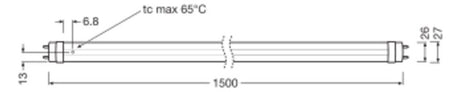 LEDVANCE LED-Röhrenlampe G13 T8 23W ws D LED TUBE T8 EXTERNAL P 1500 mm 23W 6500K