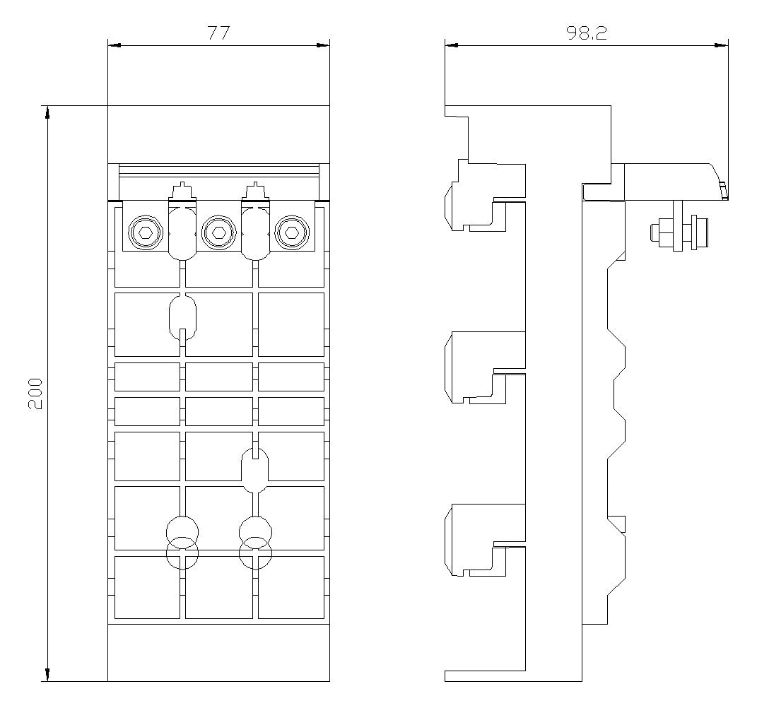 SIEMENS Sammelschienenadapter Abst=60mm 8US1213-4AU01 160A