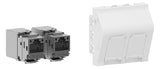 GGK Anschlussdose Cat6A 2xRJ45 ws schräg M45-1-Datendose Kanaleinb
