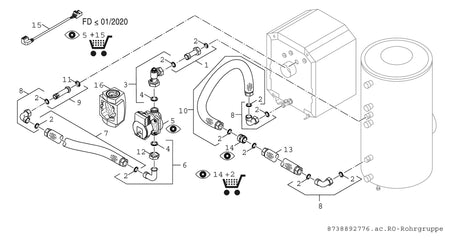 BOSCH Zub. Warmwasserspeicher BCC 27-HE Rohrgruppe mit Speicherladepumpe