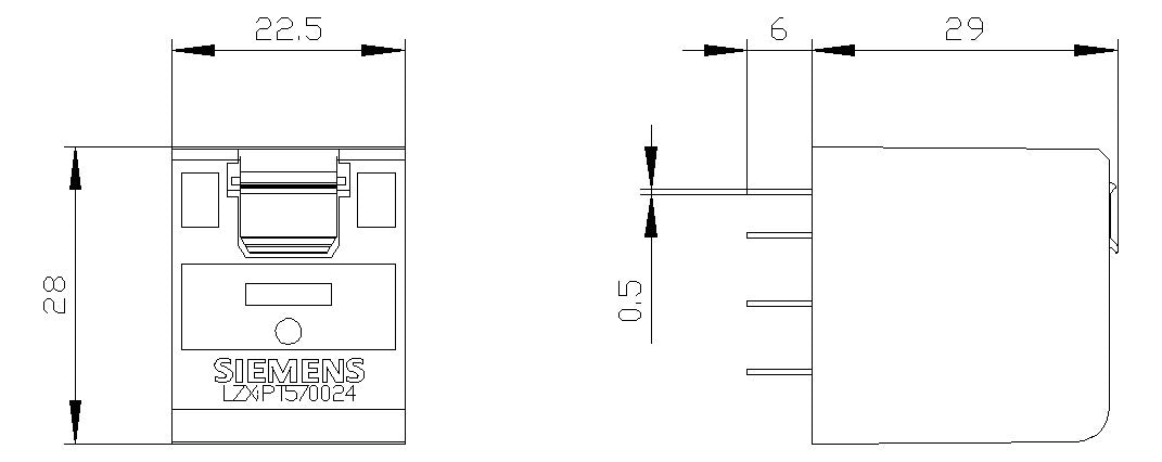 SIEMENS Schaltrelais 4W IP00 Schraub LZX:PT570024 22,5x28x35mm