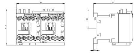 SIEMENS Wendeschütz AC 5,5kW/AC 12A/AC 3RA2317-8XB30-1AP0 230V/50Hz