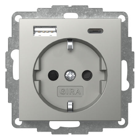 GIRA Steckdose 1f edst mt 1USB-A 1USB-C System 55 2459600 UP IP20