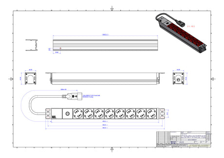 BACHMANN Steckdosenleiste 19 1HE 230V 333.410 8Steckd