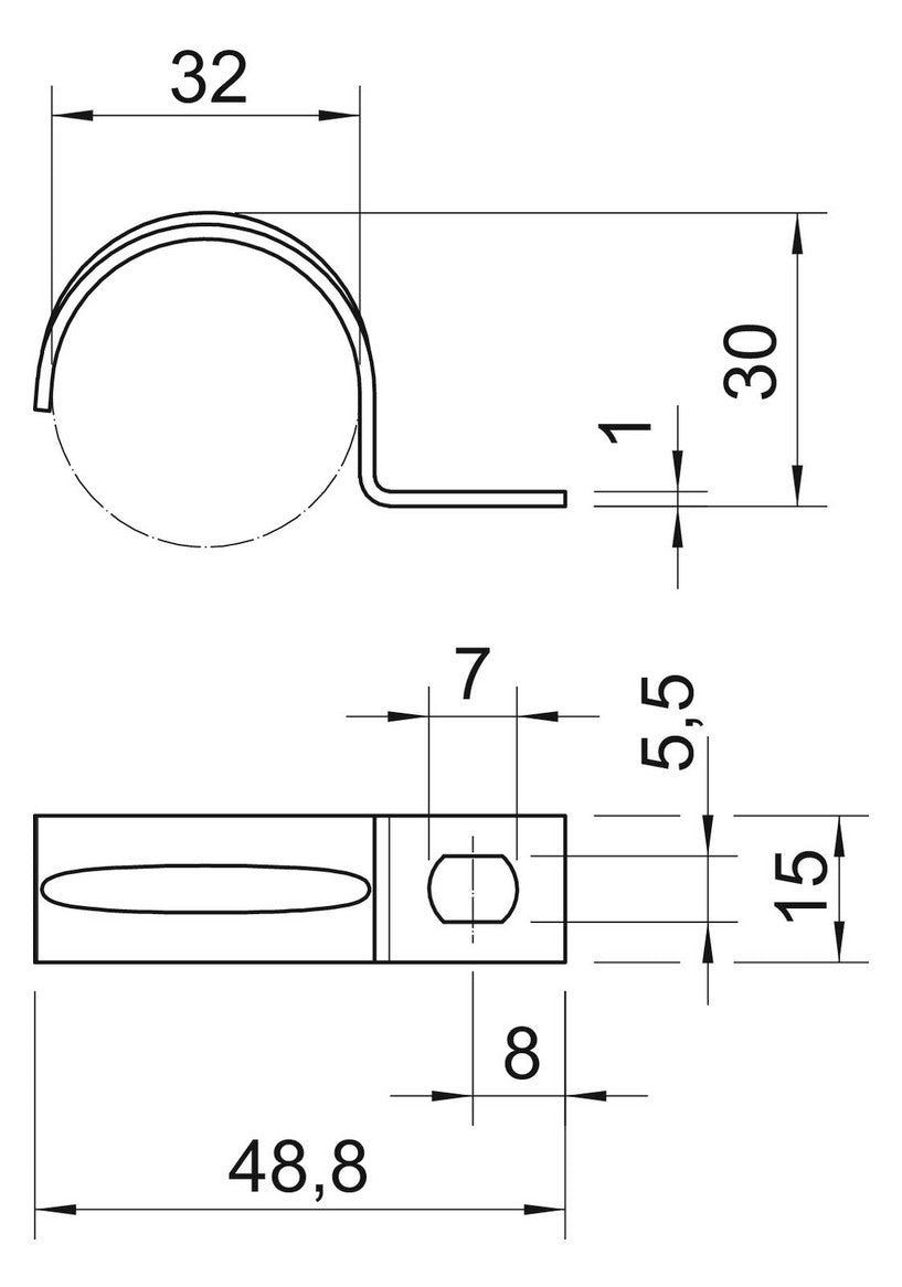 BETTERMANN Befestigungsschelle 1f  32mm 604 32 G einlappig ST hfr