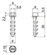 BETTERMANN Steckdübel  6mm Kst L30mm DP KB 30