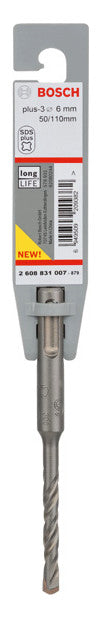 BOSCH-EW Hammerbohrer  6mm SDSplus PLUS-3, 6X50X11 50/110mm f.Beton