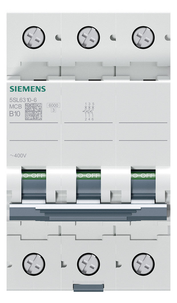 SIEMENS Leitungsschutzschalter UC B 10A 5SL6310-6 3p 400V 3TE 50Hz IP20