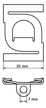 Walraven Profildeckenklammer Britclips ACHZ zum Dreh-Klemmen verz. m. Bohrung 7 | 56030025