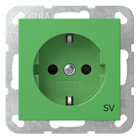 GIRA Steckdose 1f gn glz UP m.BS Schutzk System 55 4453107 IP20