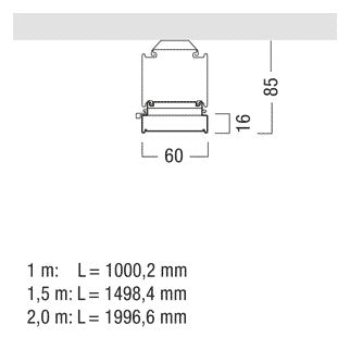 ZUMTOBEL LED-Lichtleiste 37,4W 4000K TECTON MIREL LED5500-840 L1500 LDO 5550l