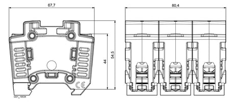 SIEMENS D0-Sicherungssockel 3p D02 REG 5SG5702 63A 400V Kst