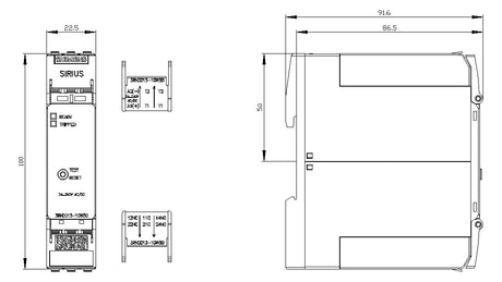 SIEMENS Thermistorrelais 1f 2W abn.Klemm 3RN2013-1GW30 ext.Reset