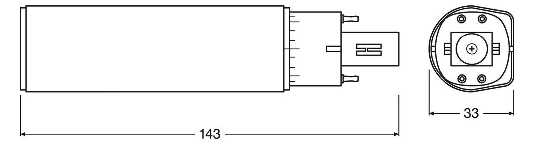 LEDVANCE LED-Röhrenlampe G24q-1 6W 3000K DULUX LED D/E13 HF & AC MAINS V 6W ws E