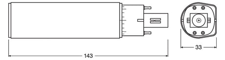 LEDVANCE LED-Röhrenlampe G24q-1 6W 3000K DULUX LED D/E13 HF & AC MAINS V 6W ws E