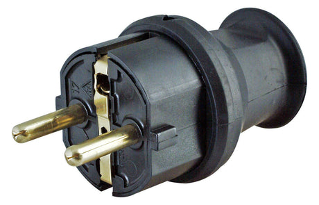 KOPP Schutzkontaktstecker 16A 250V Gummi 179716005 IP44 sw ger