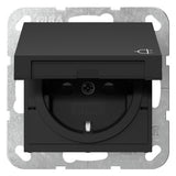 GIRA Steckdose 1f sw mt UP m.BS Klappd System 55 4414005 IP20