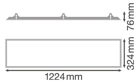 LEDVANCE Einbaurahmen ws Alu L1224mm PANEL 1200x300 RECESSED MOUNT FRAME B324