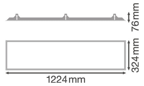 LEDVANCE Einbaurahmen ws Alu L1224mm PANEL 1200x300 RECESSED MOUNT FRAME B324