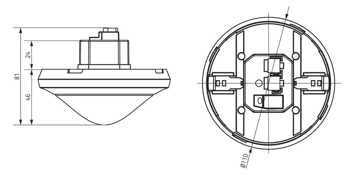 THEBEN Präsenzmelder-Bus KNX UP 0-360° theRonda S360 KNX UP WH ws 3m