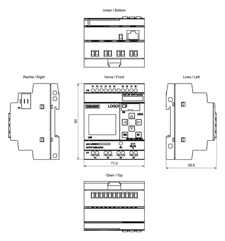 SIEMENS SPS-Steuerung modular 24VUC LOGO! 6ED1052-1HB08-0BA2 4RelAusg