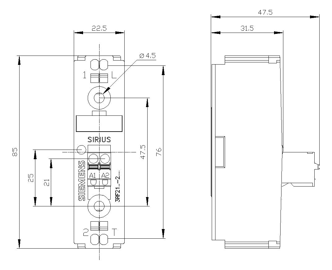SIEMENS Leistungsschütz 1S 15-24VDC REG 3RF2120-2AA02