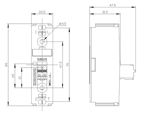 SIEMENS Leistungsschütz 1S 15-24VDC REG 3RF2120-2AA02