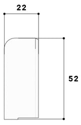 GGK Endstück SL-K 50mm li rws RAL9010 SL 20x50-ES links
