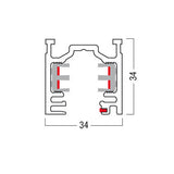 ZUMTOBEL Stromschiene 3ph 2000mm ws 230V 3PH/L3+DALI TRACK 2000 WH Alu 34x34mm