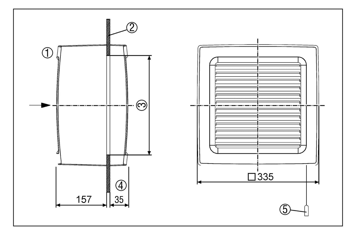 MAICO Fensterventilator 230V selbsttät EVN 22 R 640cbm/h Be/Entlüft Kst ws