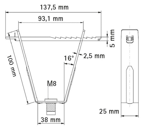 WALRAVEN Deckenhänger Britclips Rapid RTB 8 für Trapezblech einteilig M8