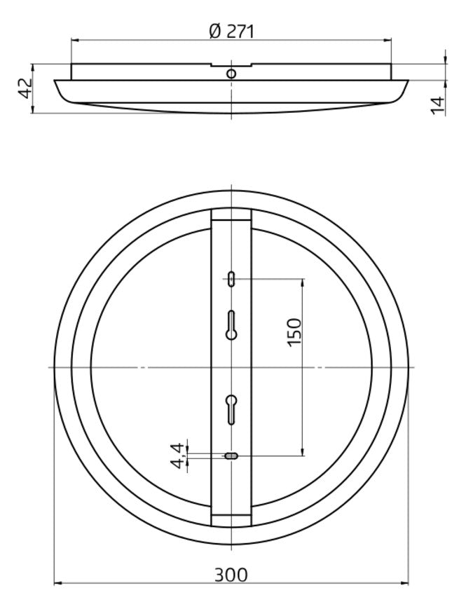 BEG LED-Kunststoffleuchte 25W 3000-5700K AL8-25-300-LED-3C 2120lm ws Konv