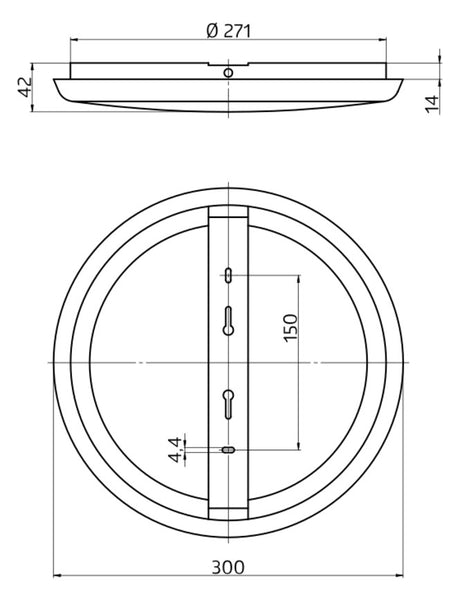 BEG LED-Kunststoffleuchte 25W 3000-5700K AL8-25-300-LED-3C 2120lm ws Konv